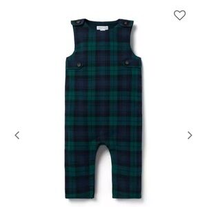 Janie and Jack Tartan Plaid One Piece Overalls
